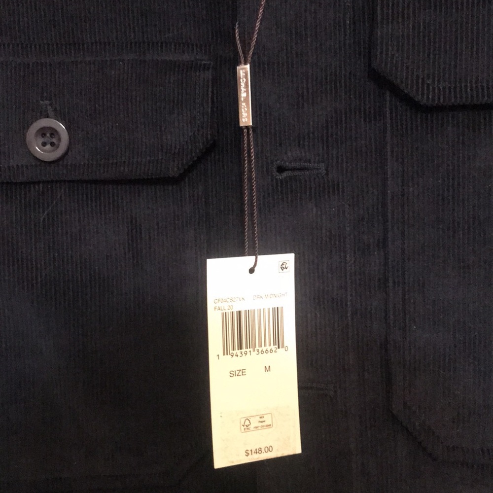 Michael Kors Mens Curdoroy Trucker Shirt - Navy Blue - Medium & Large - Picture 9 of 10
